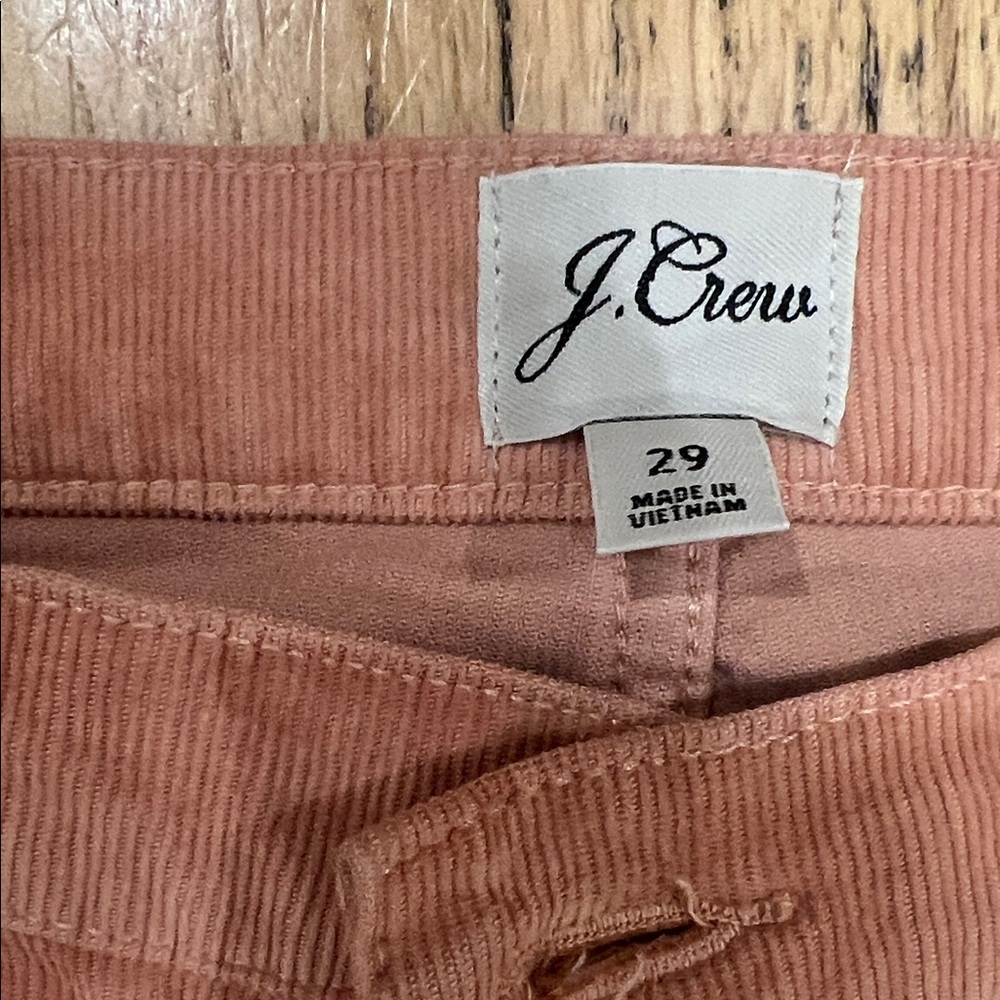 J. Crew classic straight Corduroy Trousers in Soft pink